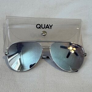 Quay Australia Reflective Silver Aviator Sunglasses